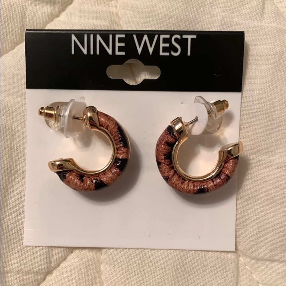 Nine West Gold and Brown Tortoiseshell Earrings